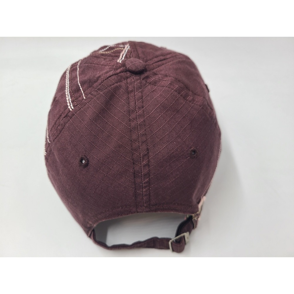 Women Adidas Trefoil Strapback Adjustable Hat Cap Baseball Casual Mom Brown Pink - Picture 9 of 13